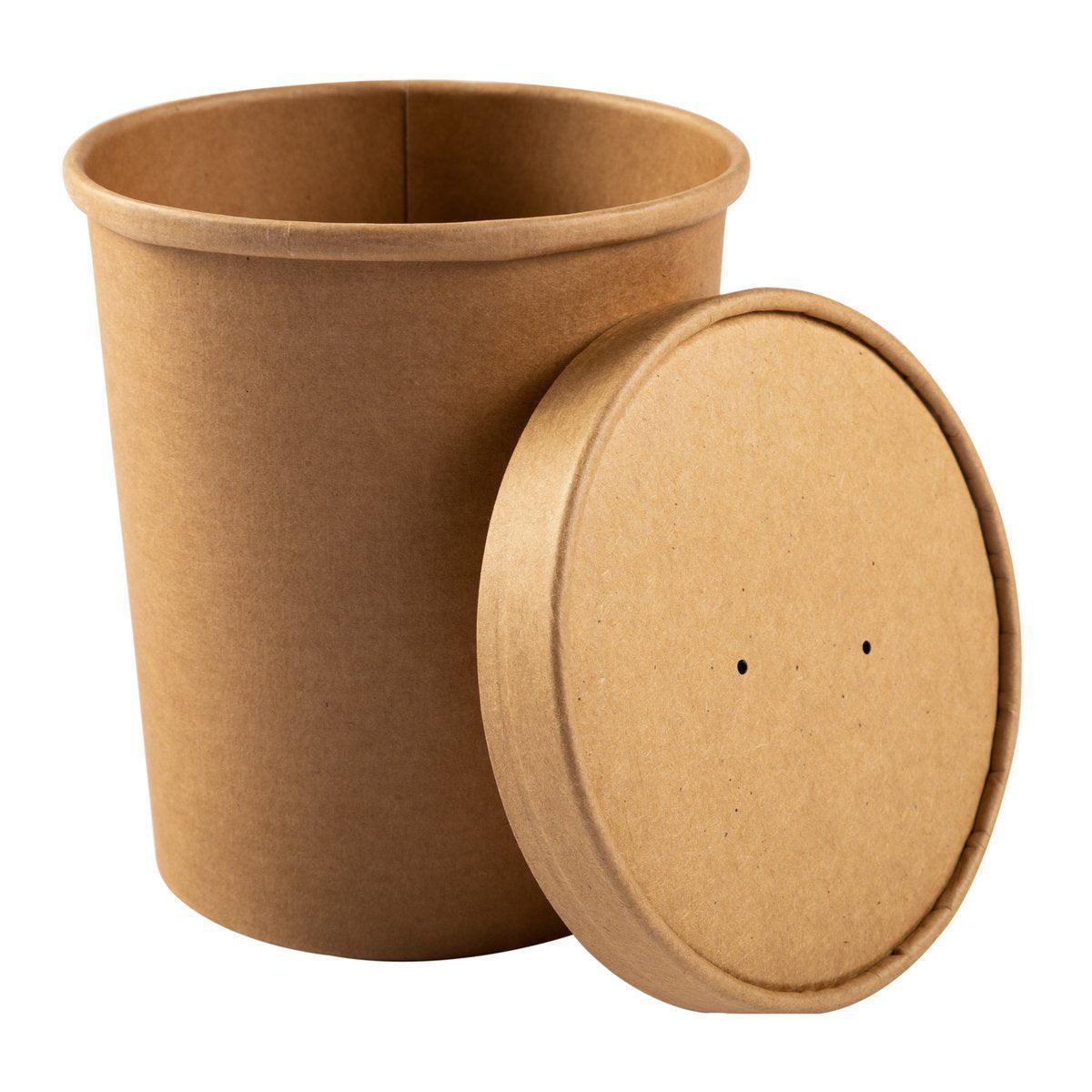 Kraft Paper Soup & Noodle Bowls with Lids