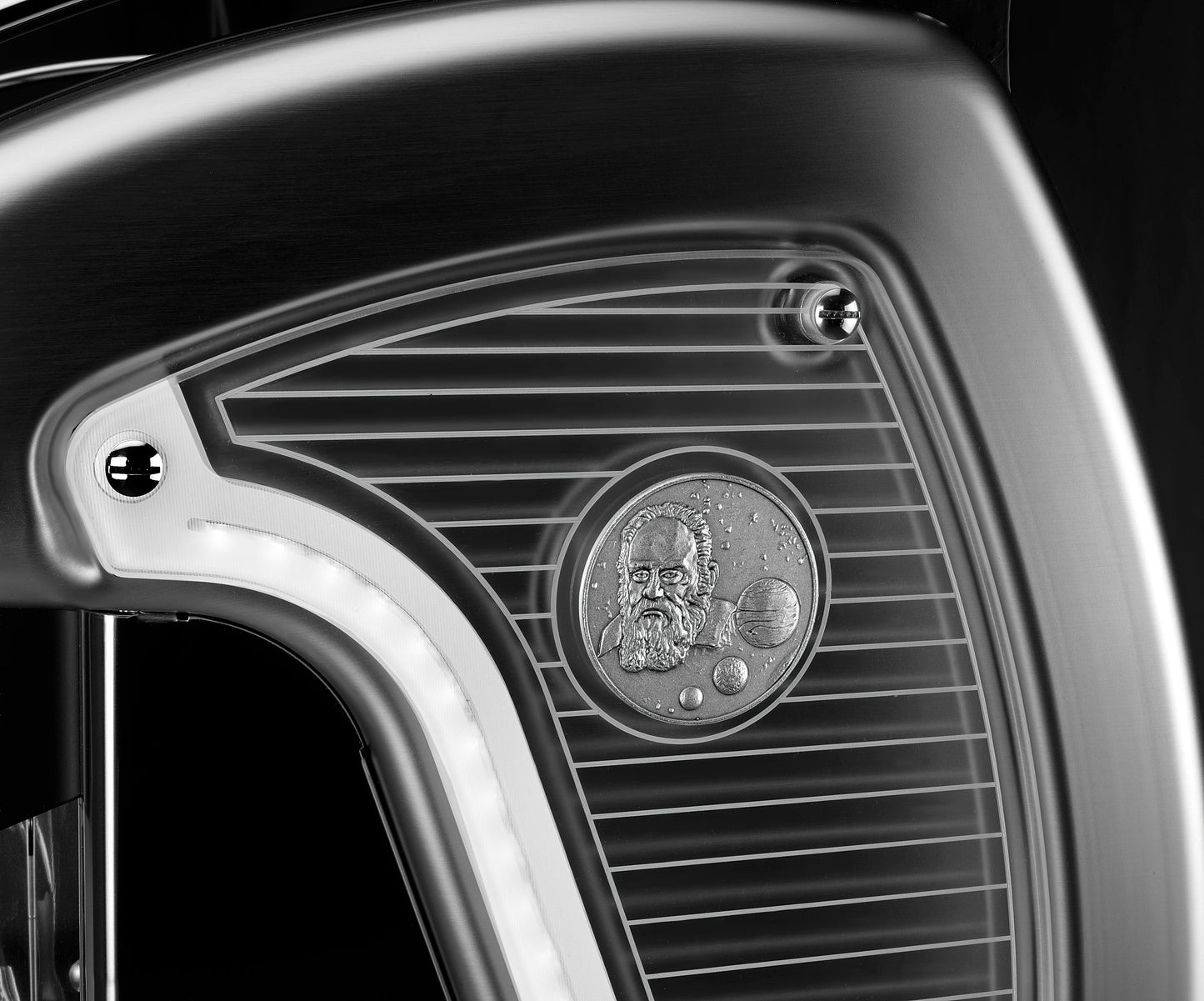 Side profile of BFC Galileo espresso machine – stainless steel design