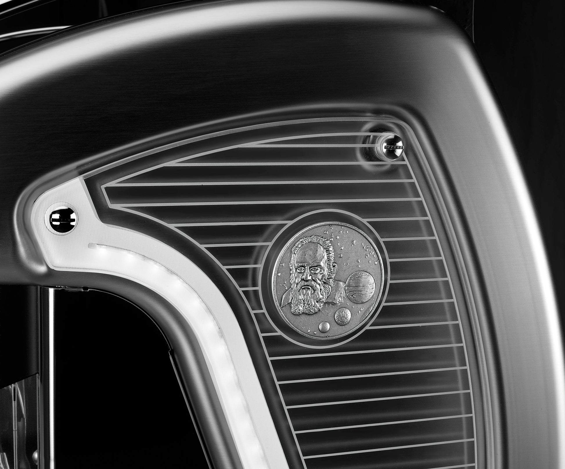 Side profile of BFC Galileo espresso machine – stainless steel design