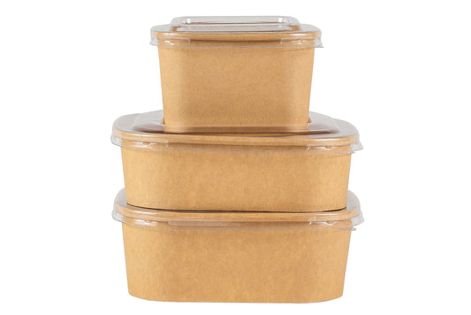 Kraft Rectangular Food Containers with Lids