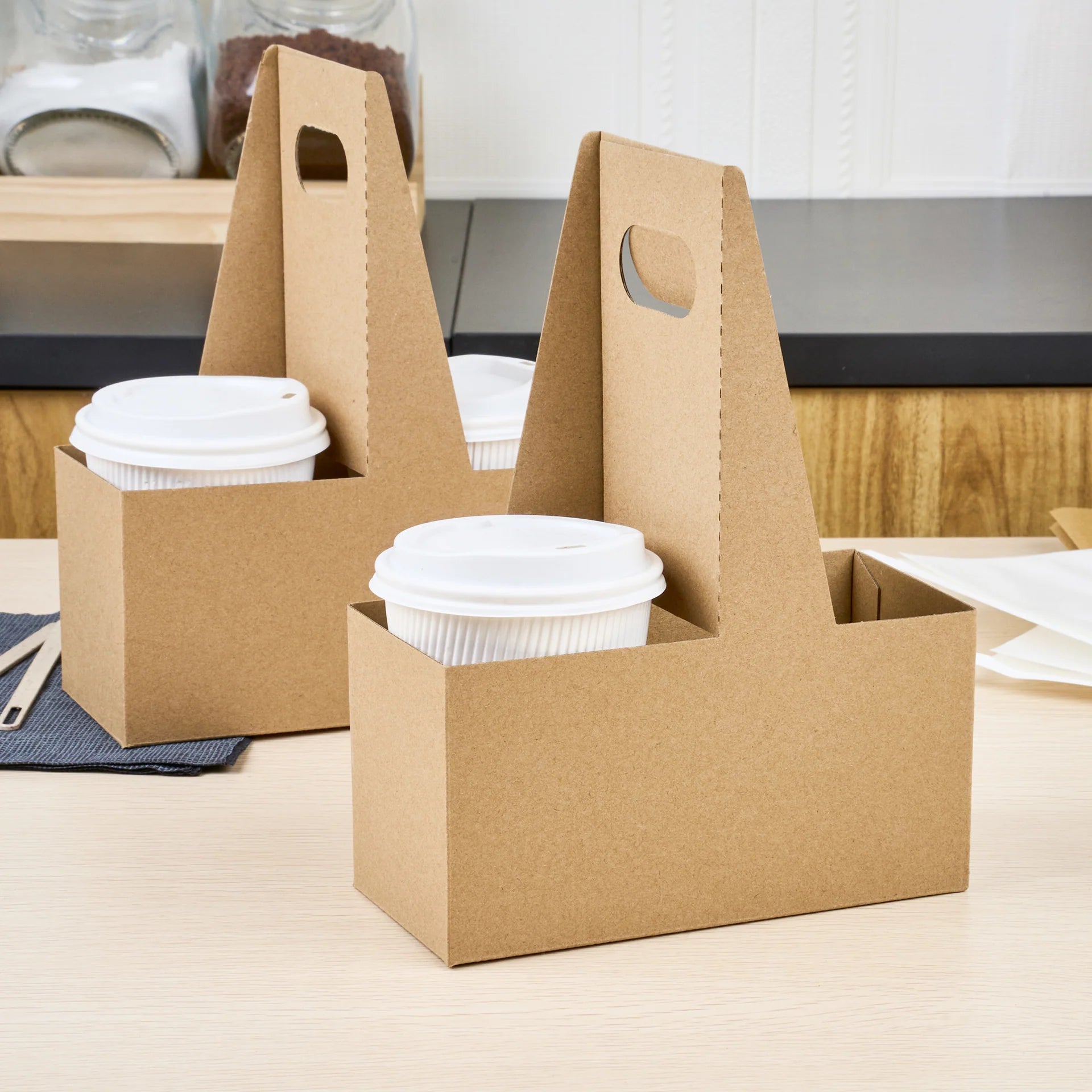 Kraft Paper Altalena Drink Carrier - Fits 2 Cups