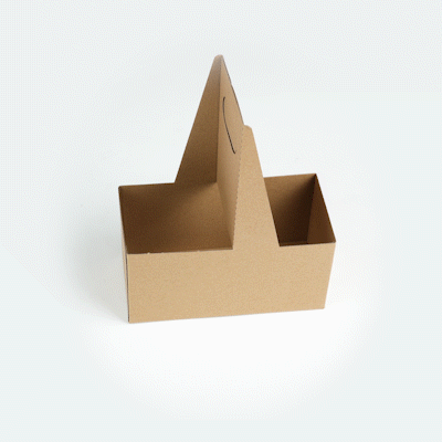 Kraft Paper Altalena Drink Carrier - Fits 2 Cups