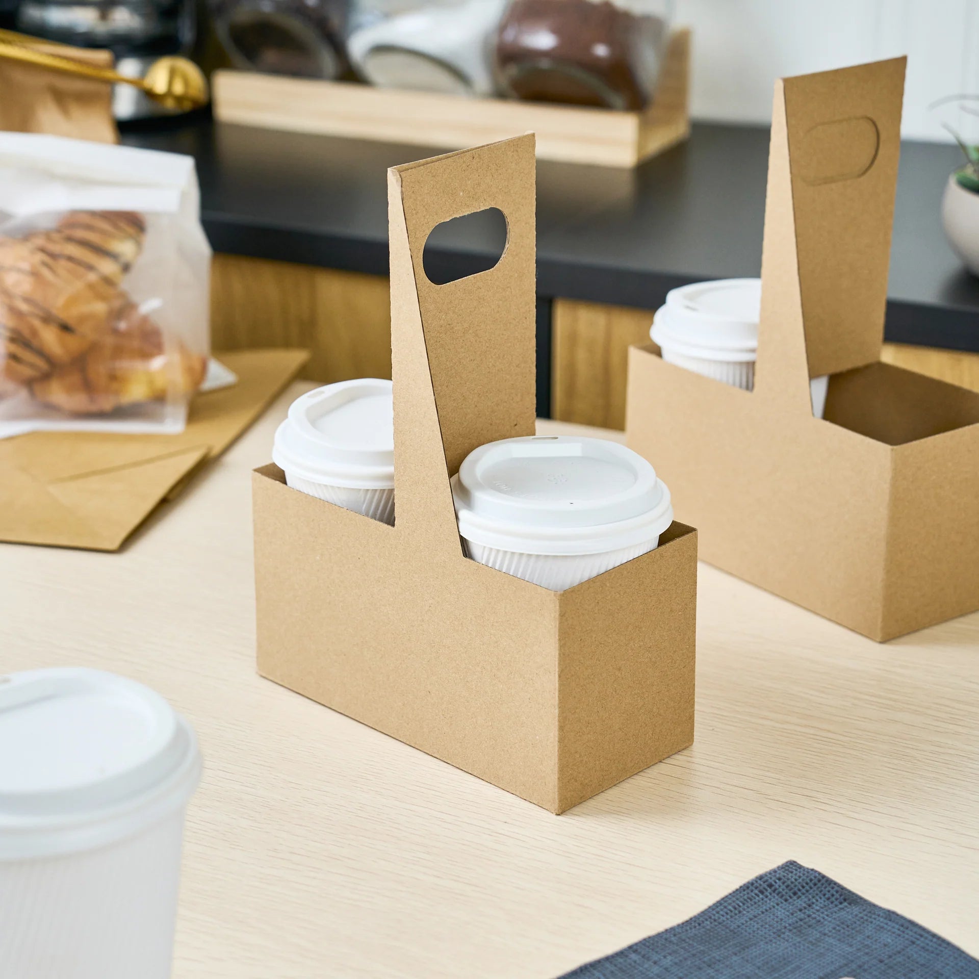 Kraft Paper Altalena Drink Carrier - Fits 2 Cups