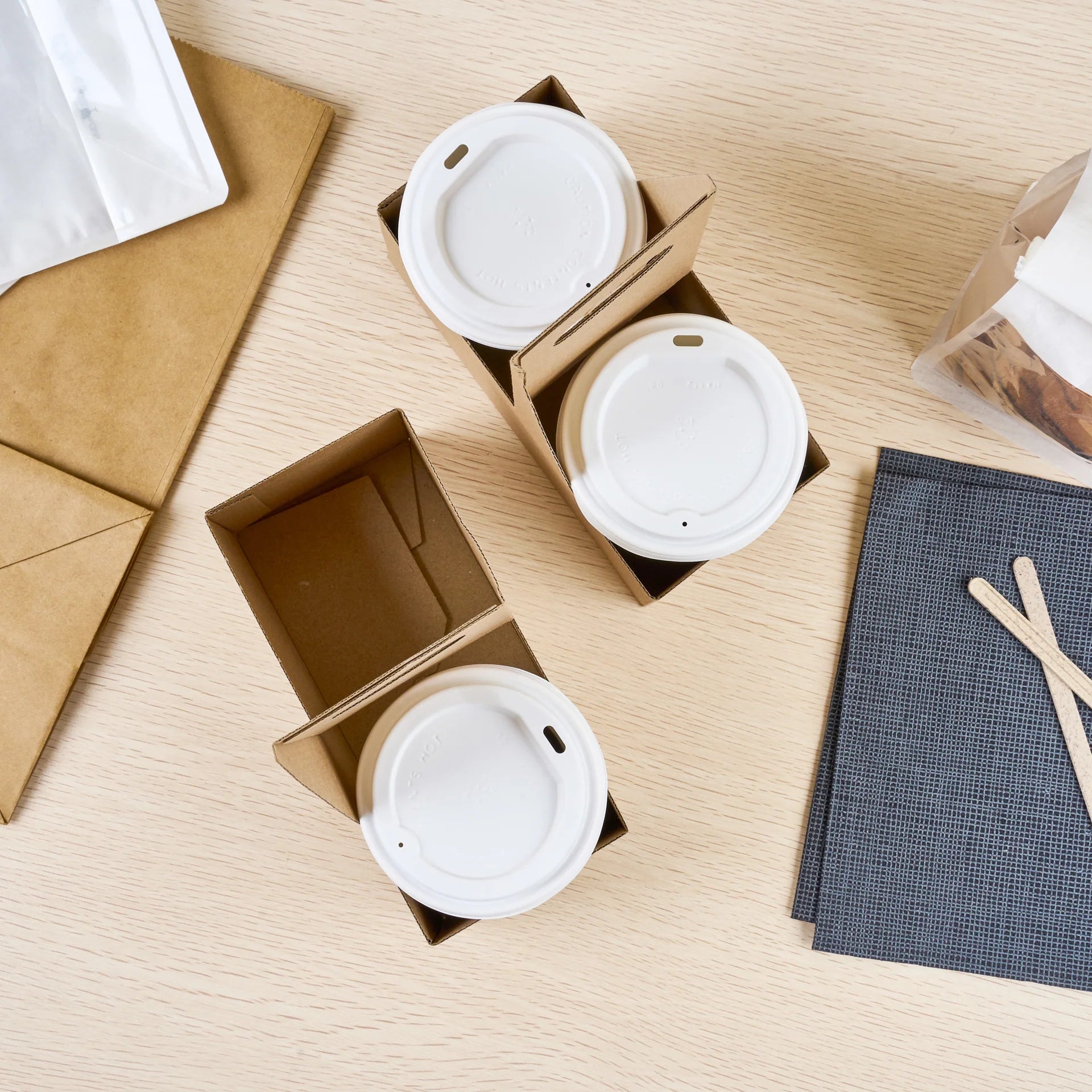 Kraft Paper Altalena Drink Carrier - Fits 2 Cups