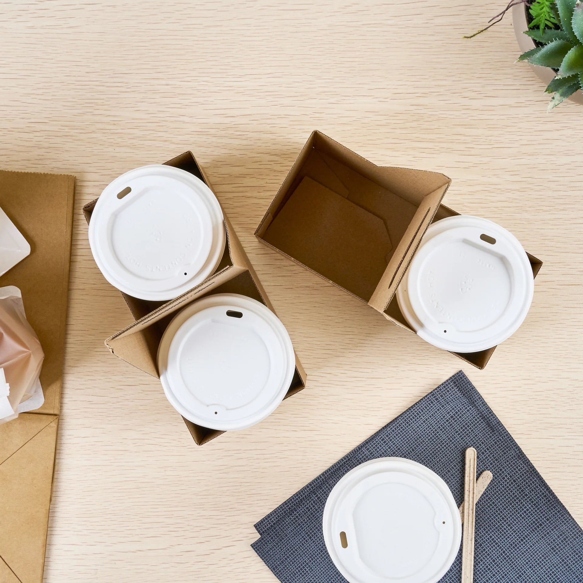 Kraft Paper Altalena Drink Carrier - Fits 2 Cups