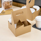 Kraft Paper Altalena Drink Carrier - Fits 4 Cups