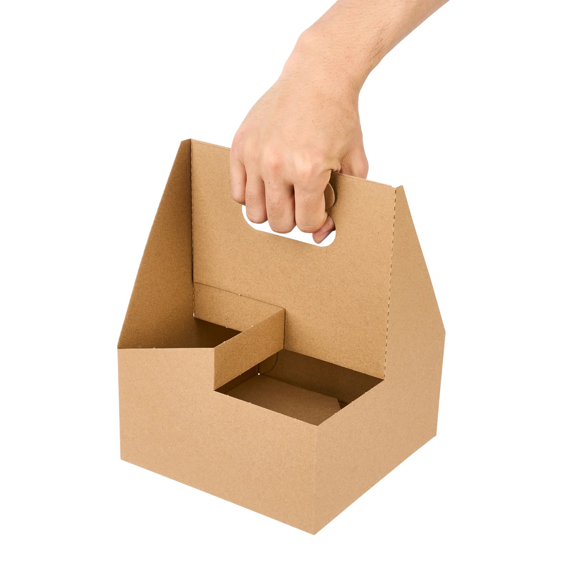 Kraft Paper Altalena Drink Carrier - Fits 4 Cups