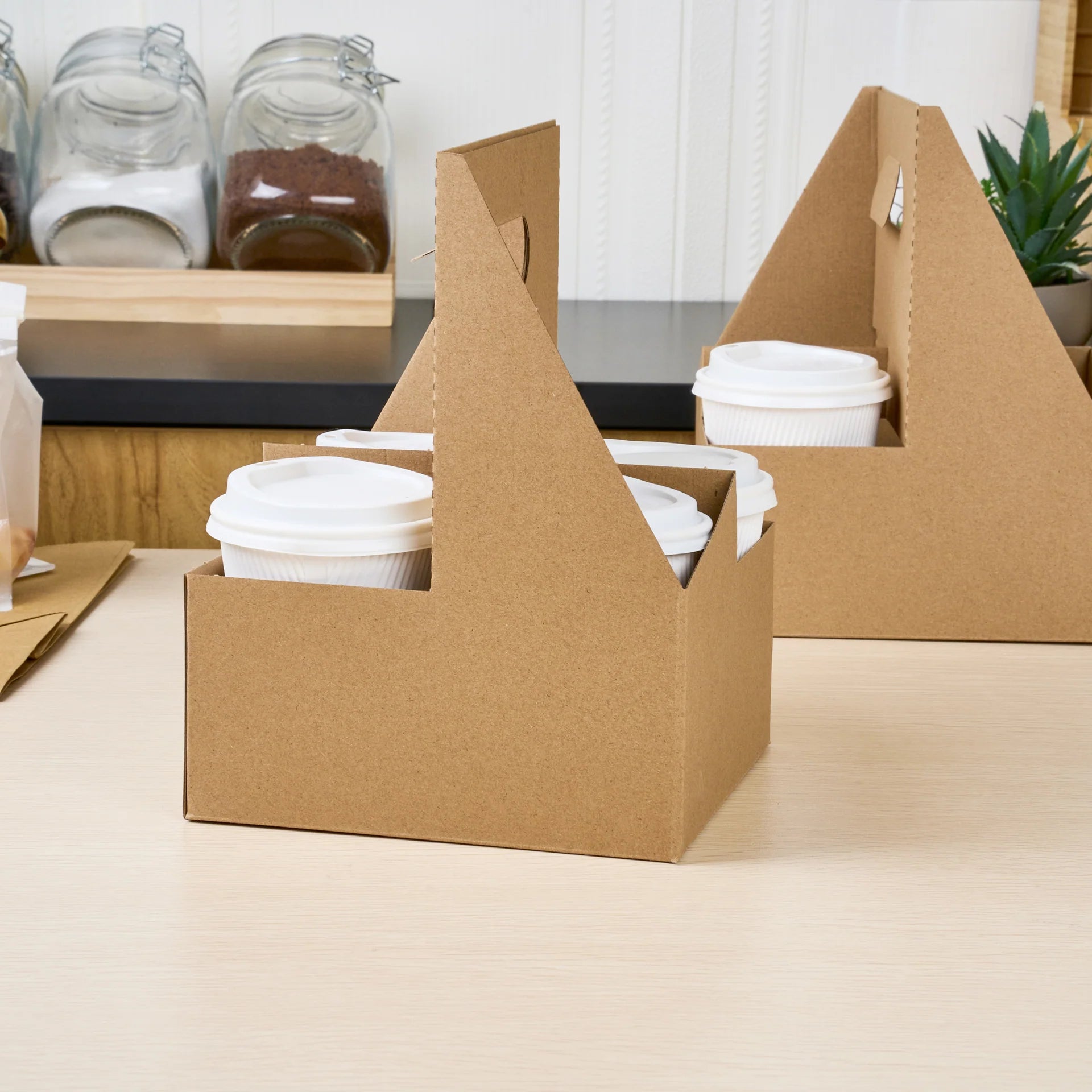 Kraft Paper Altalena Drink Carrier - Fits 4 Cups