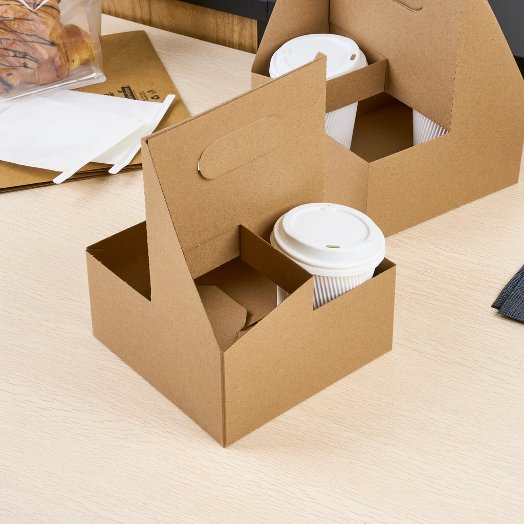 Kraft Paper Altalena Drink Carrier - Fits 4 Cups