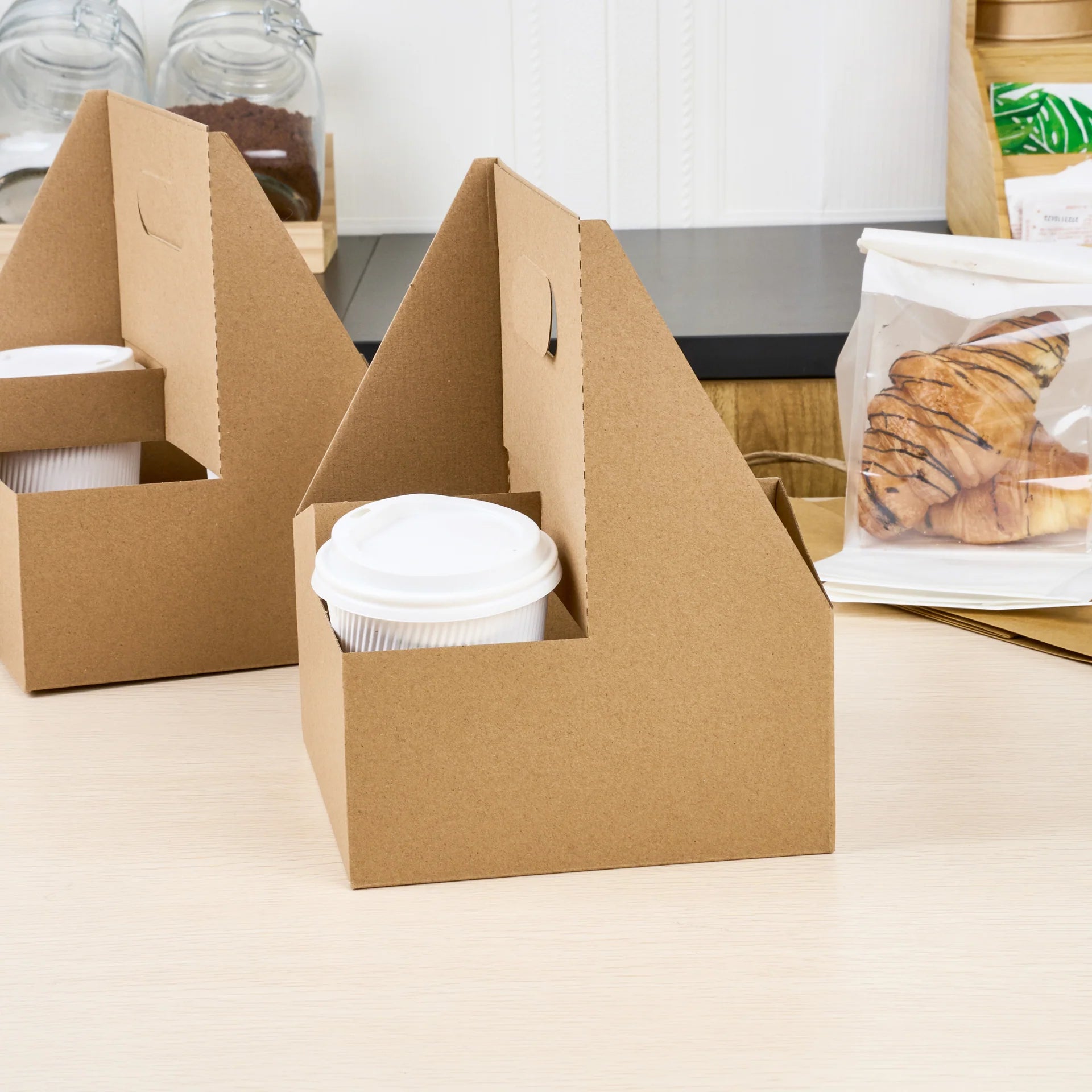 Kraft Paper Altalena Drink Carrier - Fits 4 Cups