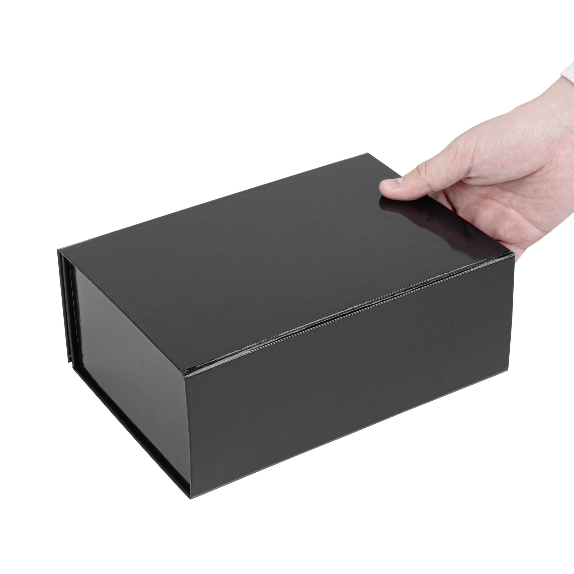 Gloss Black Magnetic Paper Box - Medium
