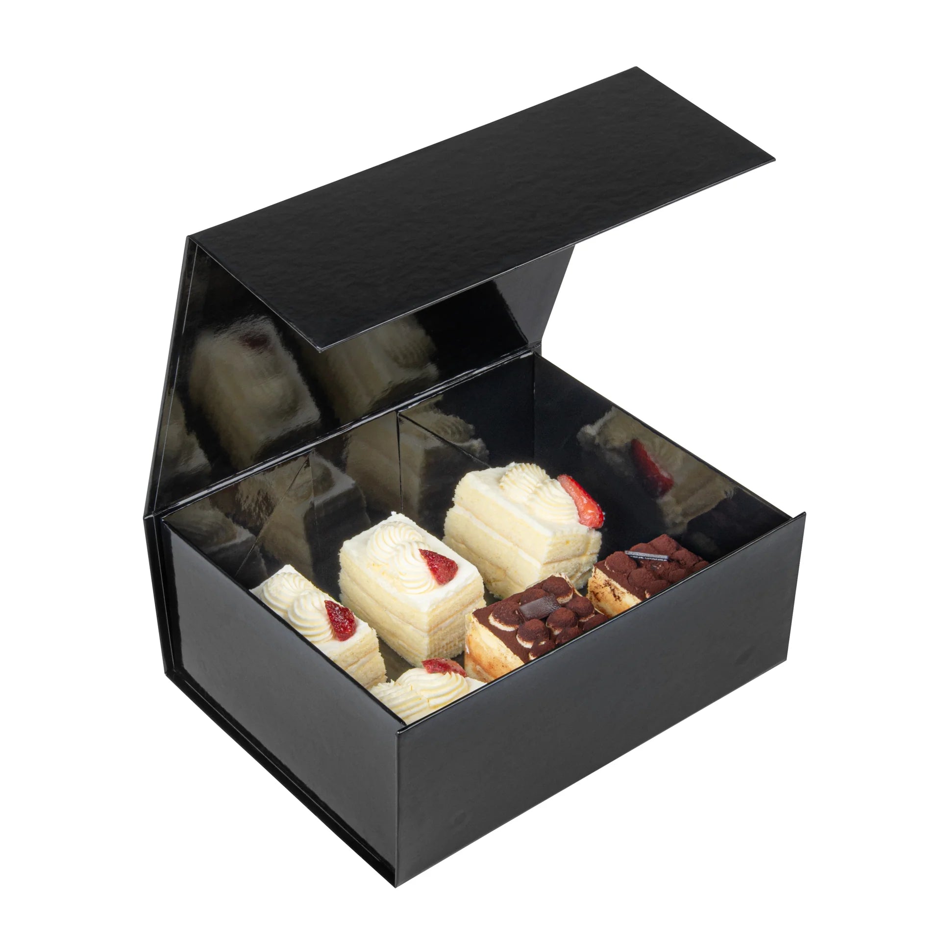 Gloss Black Magnetic Paper Box – Large