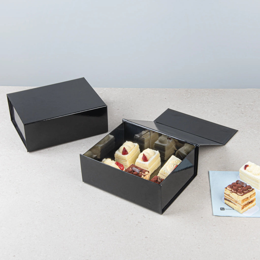 Gloss Black Magnetic Paper Box – Large