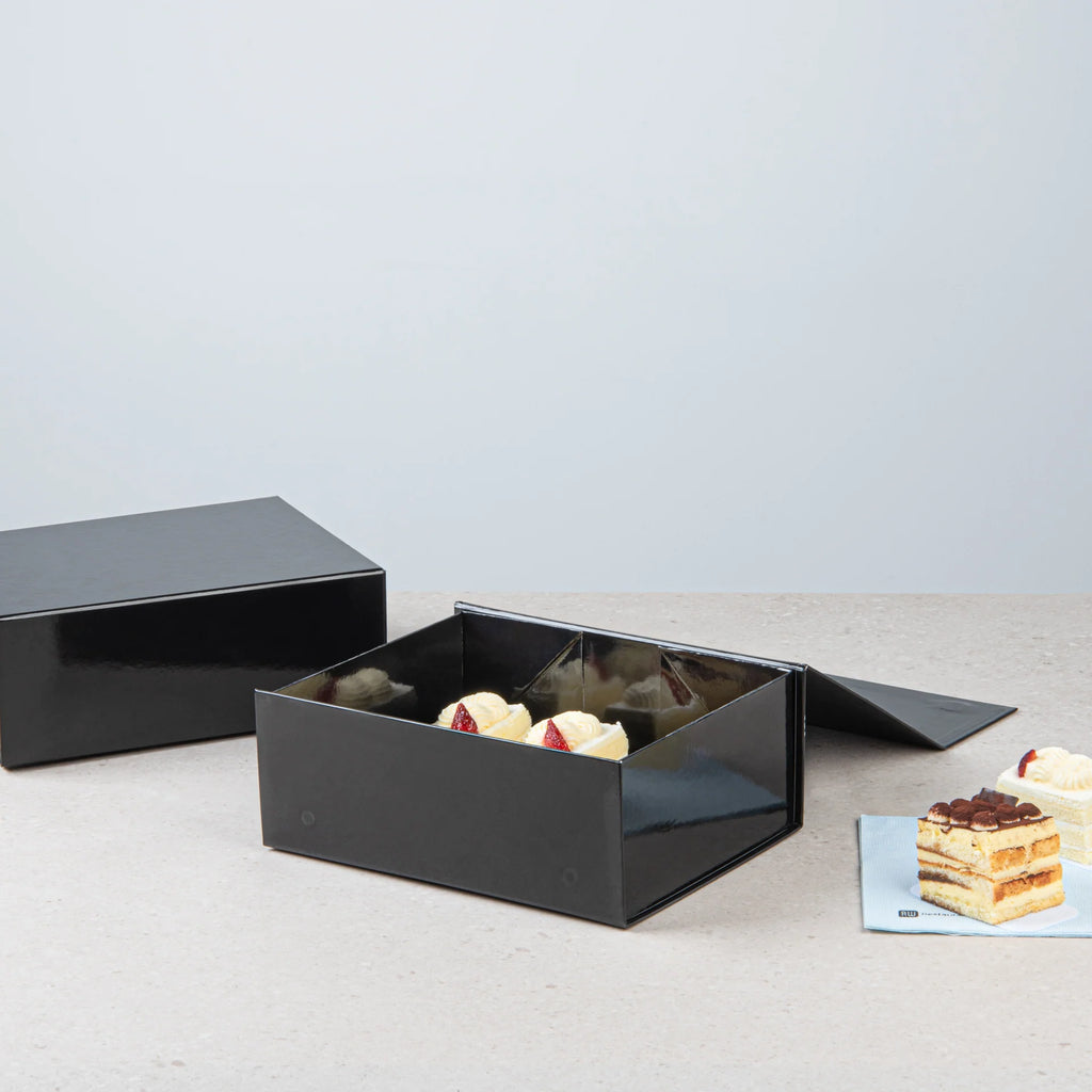 Gloss Black Magnetic Paper Box – Large