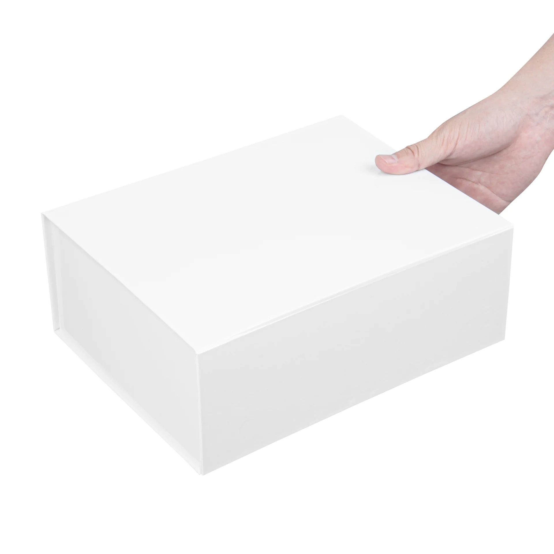 Gloss White Magnetic Paper Box - Large