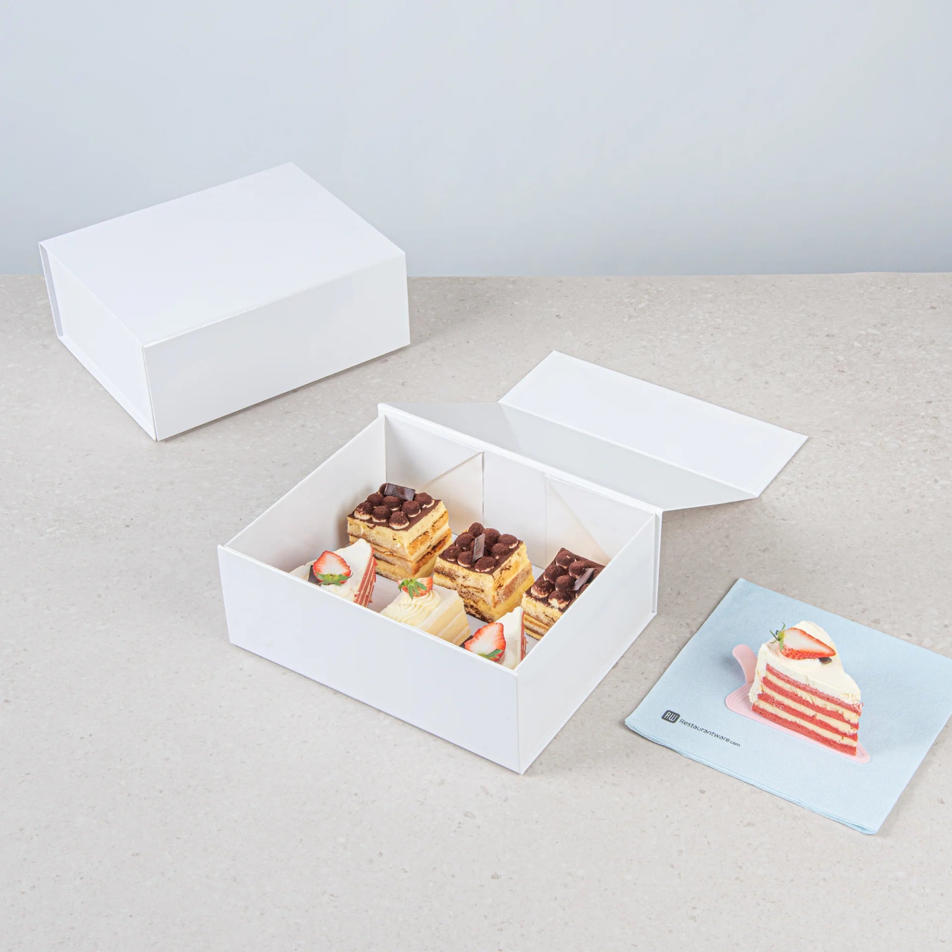 Gloss White Magnetic Paper Box - Large
