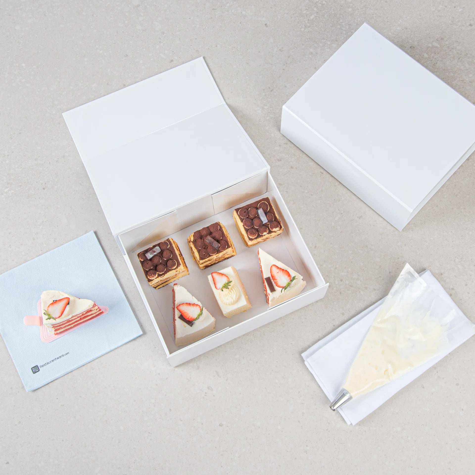 Gloss White Magnetic Paper Box - Large