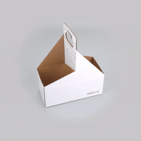White and Brown Paper Drink Carrier - Holds 2