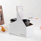 White and Brown Paper Drink Carrier - Holds 2