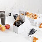 White and Brown Paper Drink Carrier - Holds 2