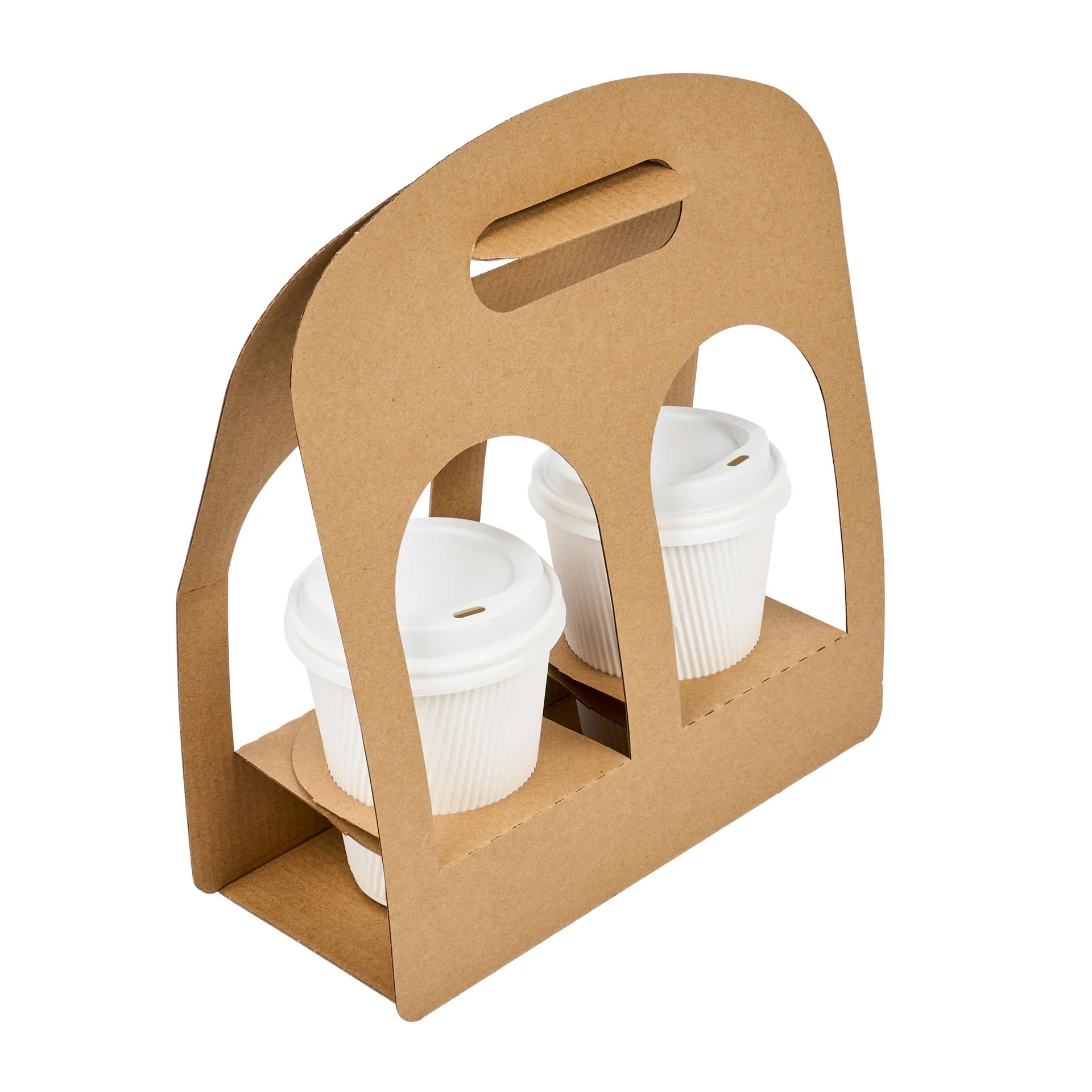 Kraft Paper Sunrise Drink Carrier - Fits 2 Cups