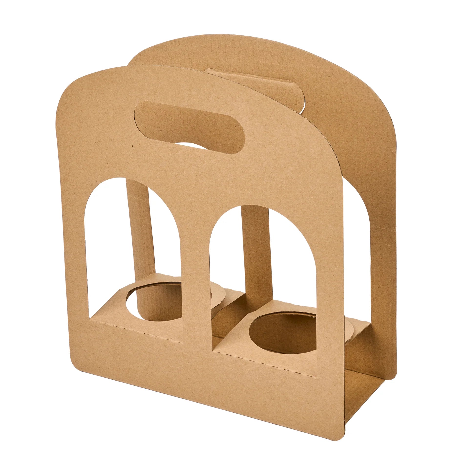 Kraft Paper Sunrise Drink Carrier - Fits 2 Cups
