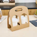 Kraft Paper Sunrise Drink Carrier - Fits 2 Cups