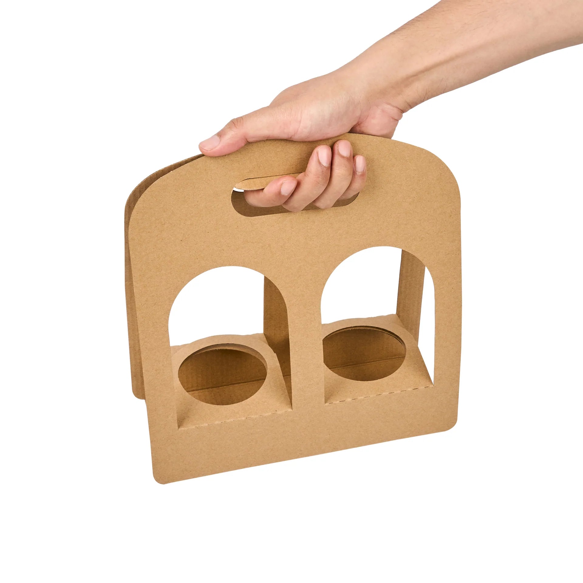 Kraft Paper Sunrise Drink Carrier - Fits 2 Cups