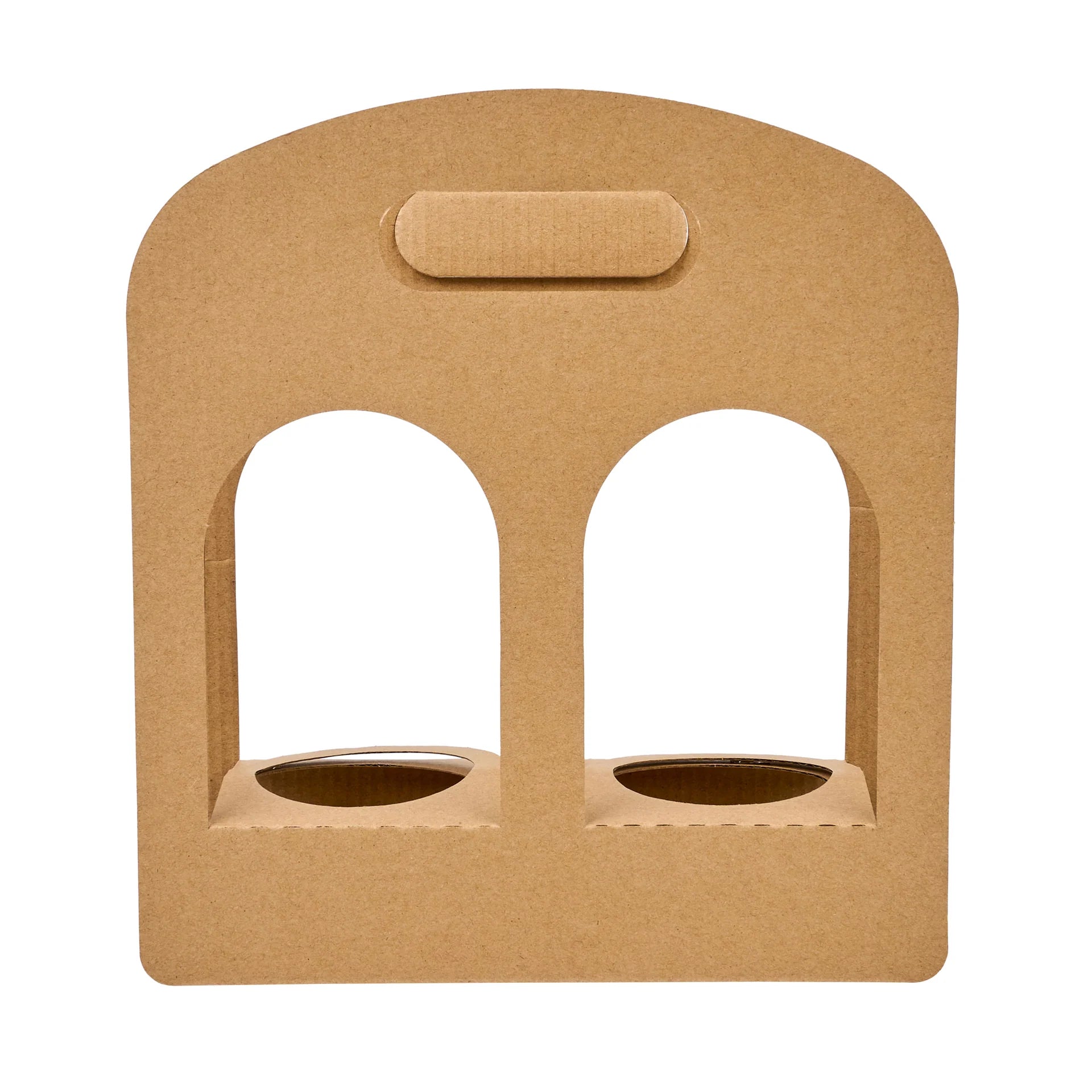 Kraft Paper Sunrise Drink Carrier - Fits 2 Cups
