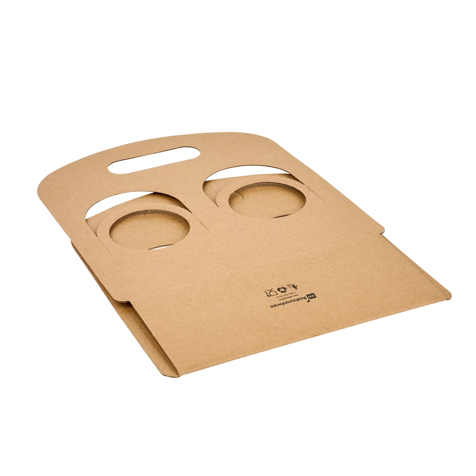 Kraft Paper Sunrise Drink Carrier - Fits 2 Cups