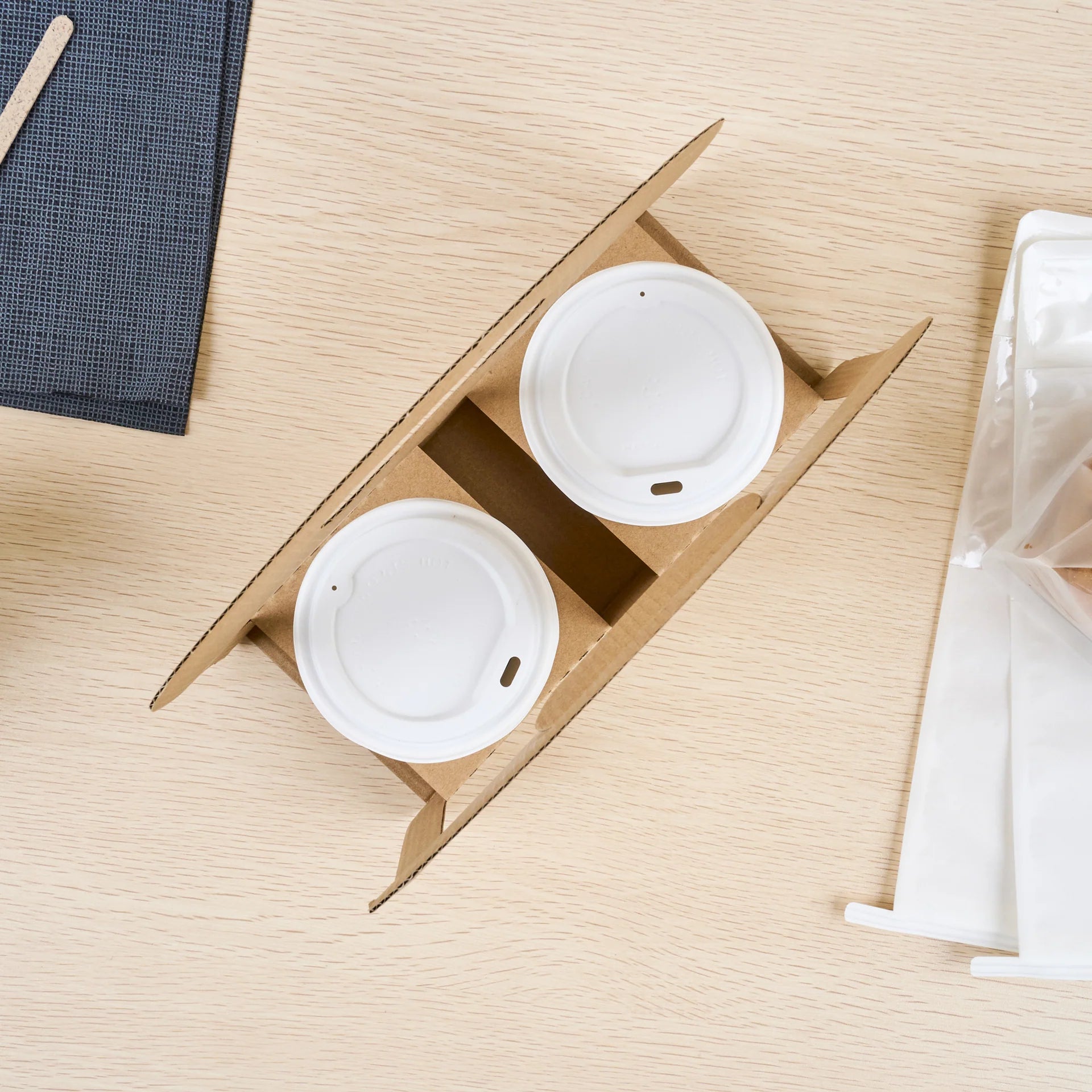 Kraft Paper Sunrise Drink Carrier - Fits 2 Cups