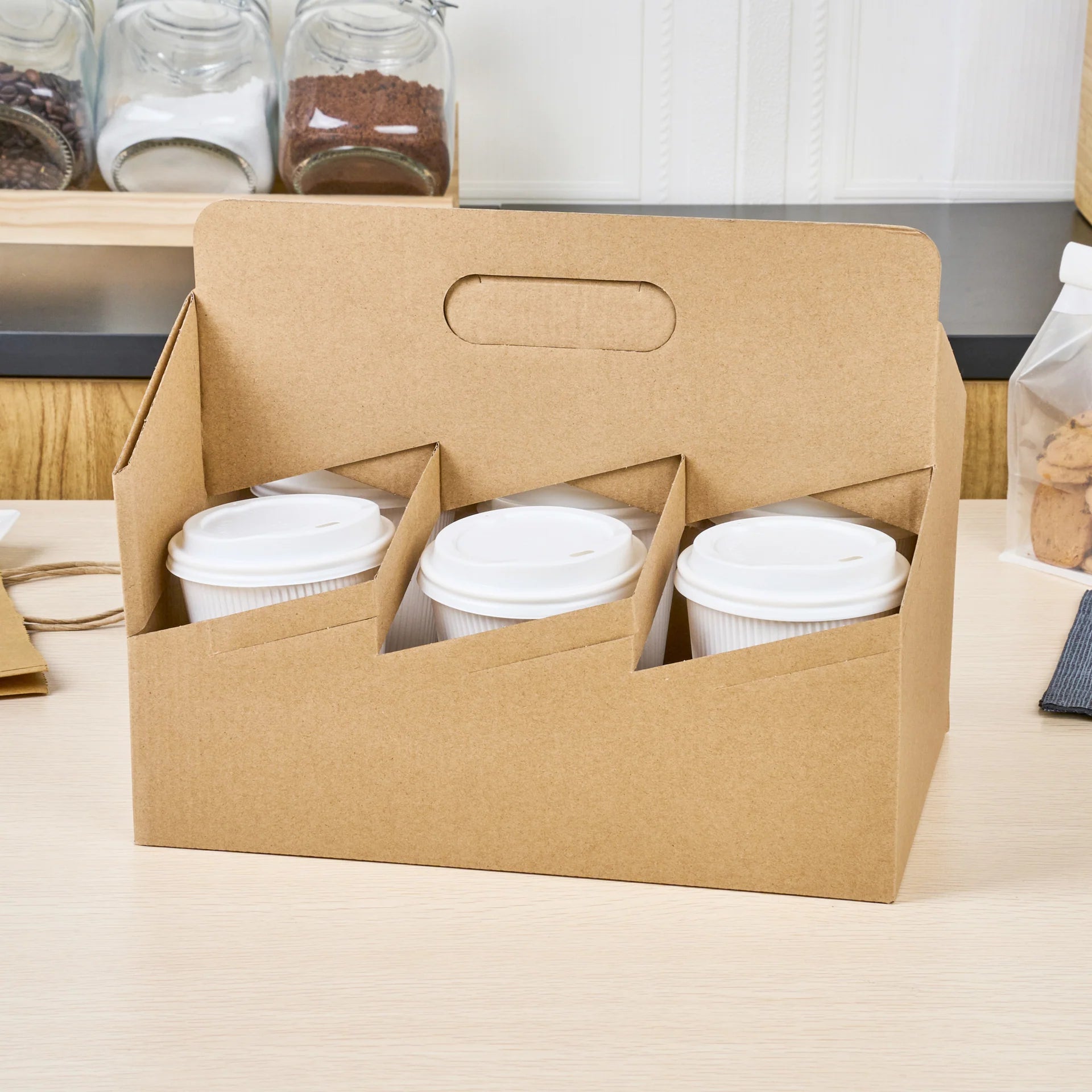 Kraft Paper Altalena Drink Carrier - Fits 6 Cups