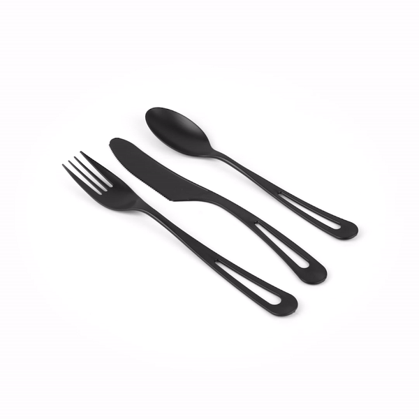 Black Compostable CPLA Cutlery Set – 7.5 in, 290 Pieces per Box