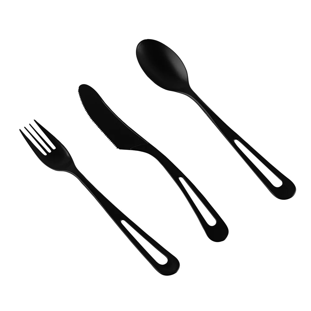Black Compostable CPLA Cutlery Set – 7.5 in, 290 Pieces per Box