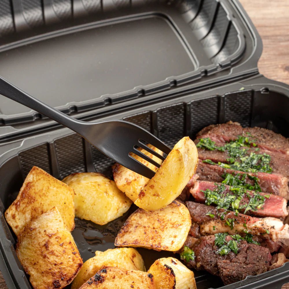 Black Compostable CPLA Cutlery Set – 7.5 in, 290 Pieces per Box