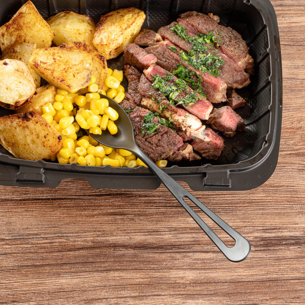 Black Compostable CPLA Cutlery Set – 7.5 in, 290 Pieces per Box
