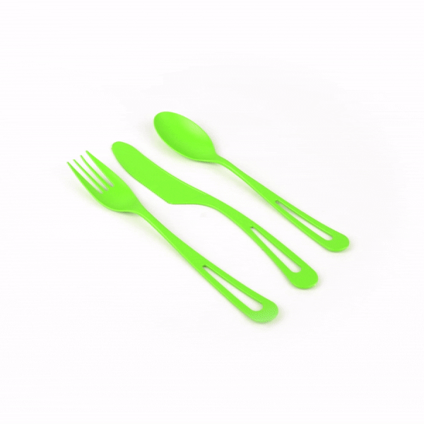 Green Compostable CPLA Cutlery Set – 7.5 in Utensils – 290 Sets per Box