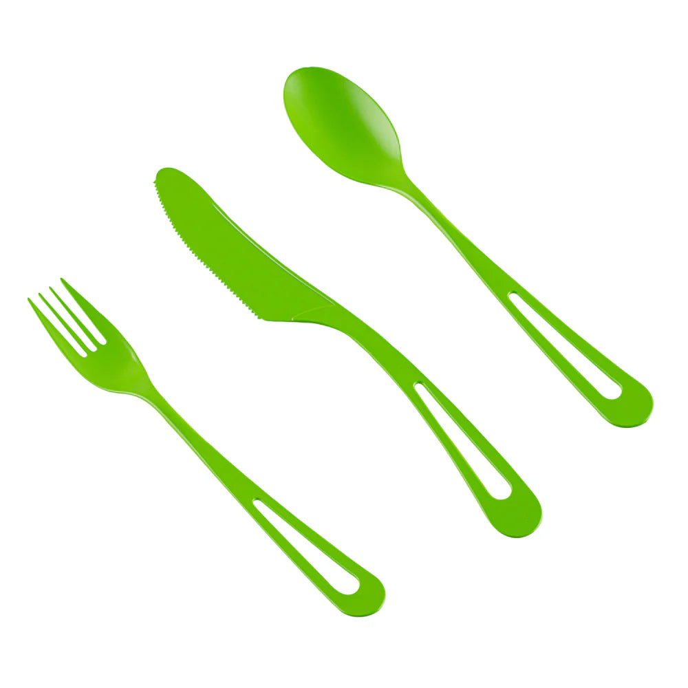 Green Compostable CPLA Cutlery Set – 7.5 in Utensils – 290 Sets per Box