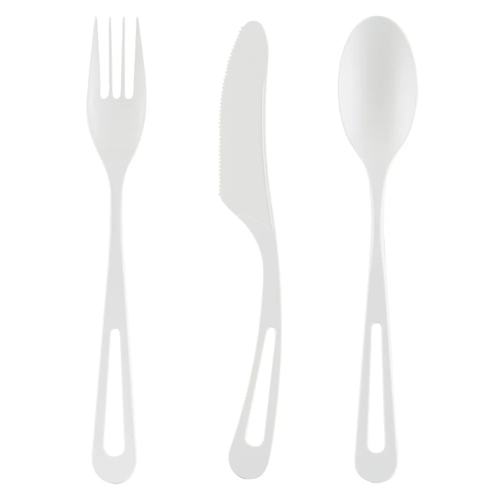 White Compostable CPLA Cutlery Set – 7.5 in, 290 Pieces per Box
