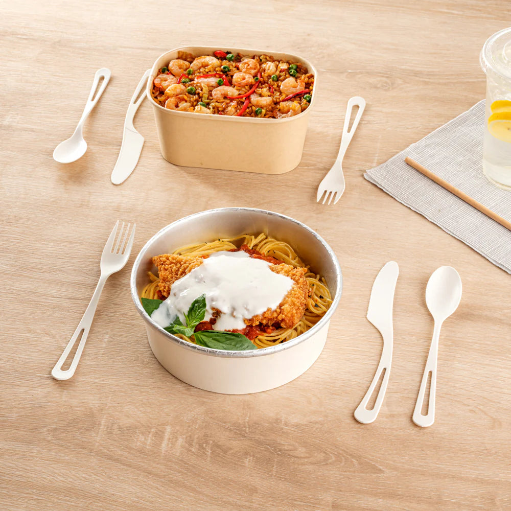 White Compostable CPLA Cutlery Set – 7.5 in, 290 Pieces per Box