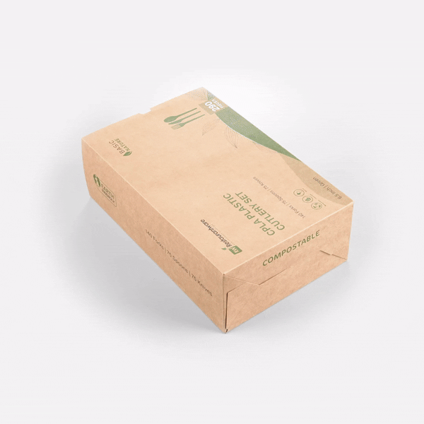 Green Compostable CPLA Cutlery Set – 6.5 in Utensils – 290 Sets per Box