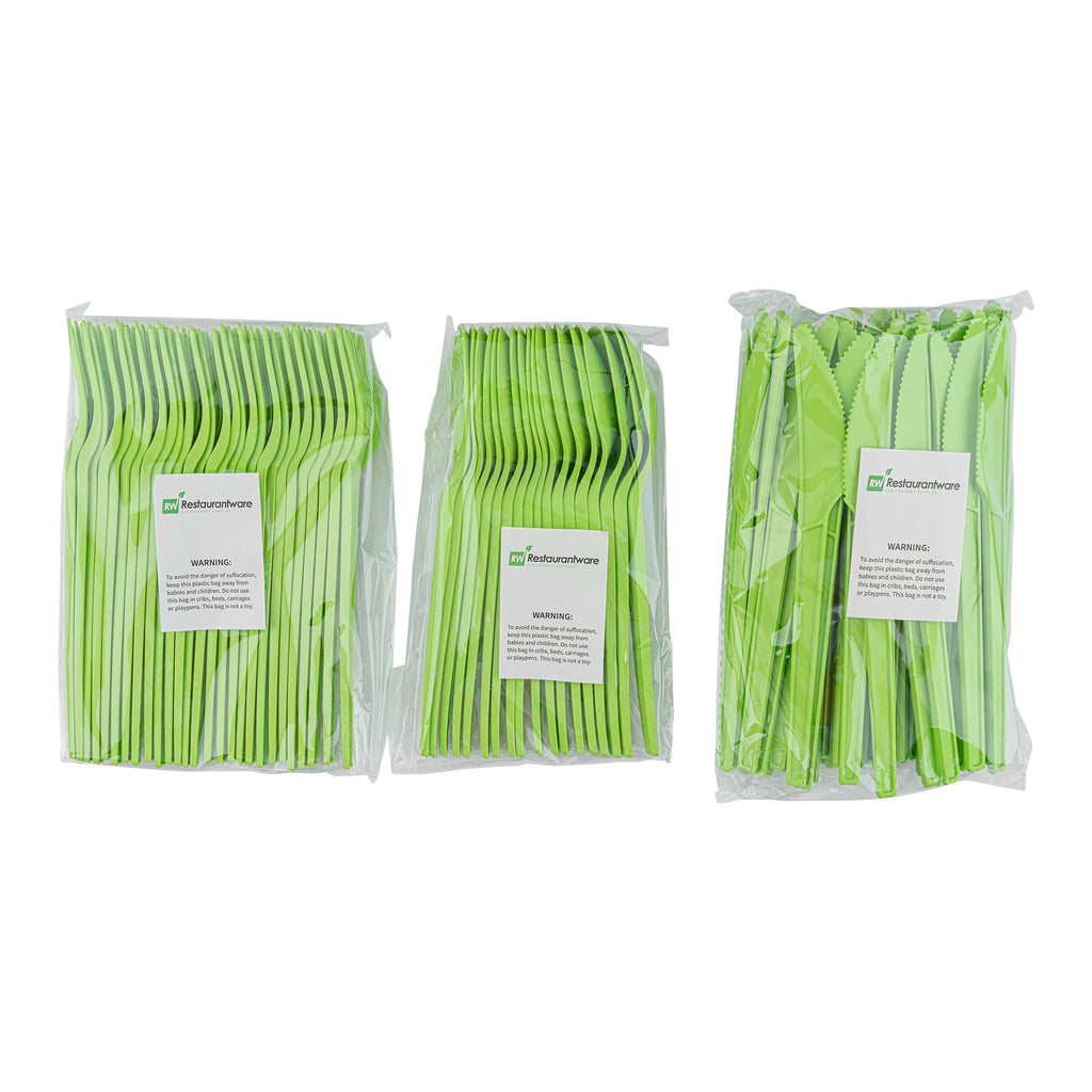 Green Compostable CPLA Cutlery Set – 6.5 in Utensils – 290 Sets per Box