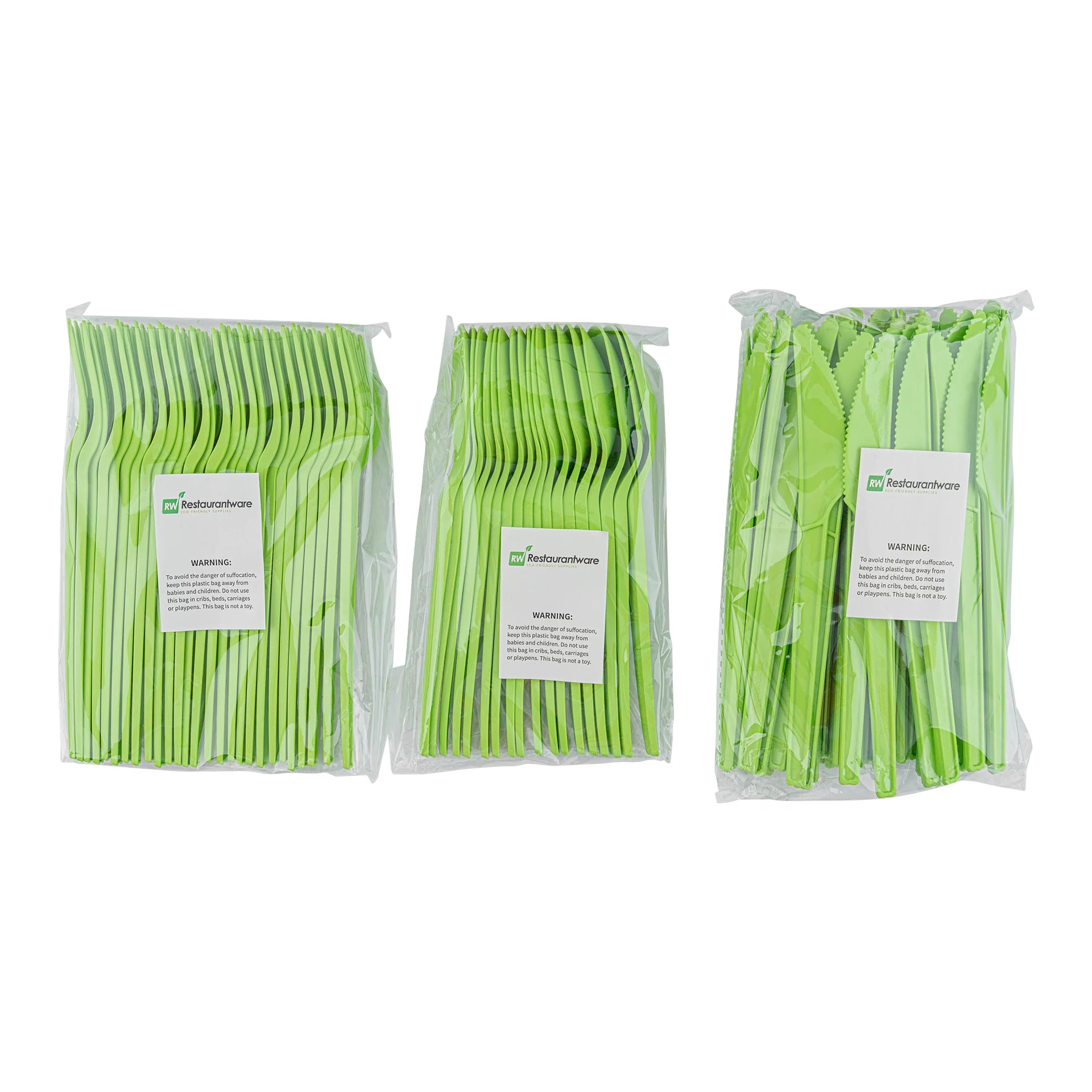 Green Compostable CPLA Cutlery Set – 6.5 in Utensils – 290 Sets per Box