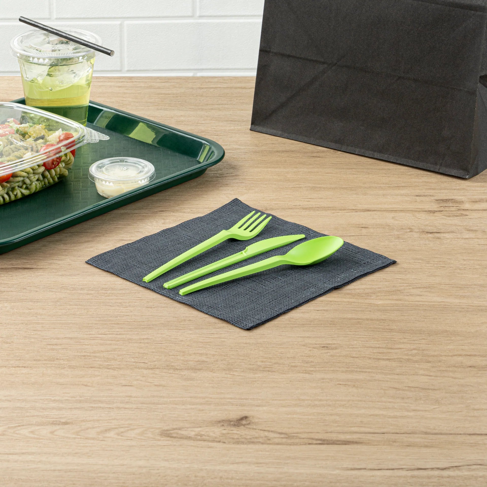 Green Compostable CPLA Cutlery Set – 6.5 in Utensils – 290 Sets per Box