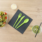 Green Compostable CPLA Cutlery Set – 6.5 in Utensils – 290 Sets per Box
