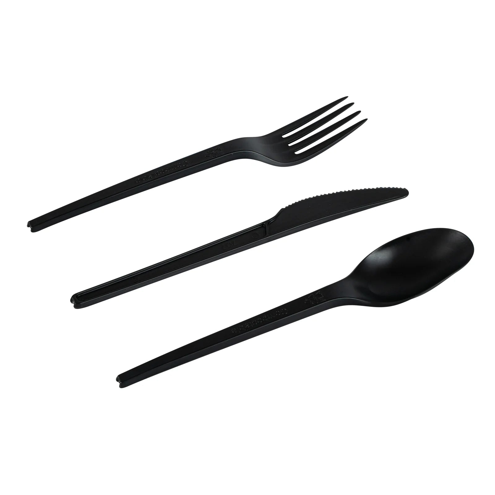 Black Compostable CPLA Cutlery Set – 6.5 in, 290 Pieces per Box