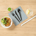 Black Compostable CPLA Cutlery Set – 6.5 in, 290 Pieces per Box