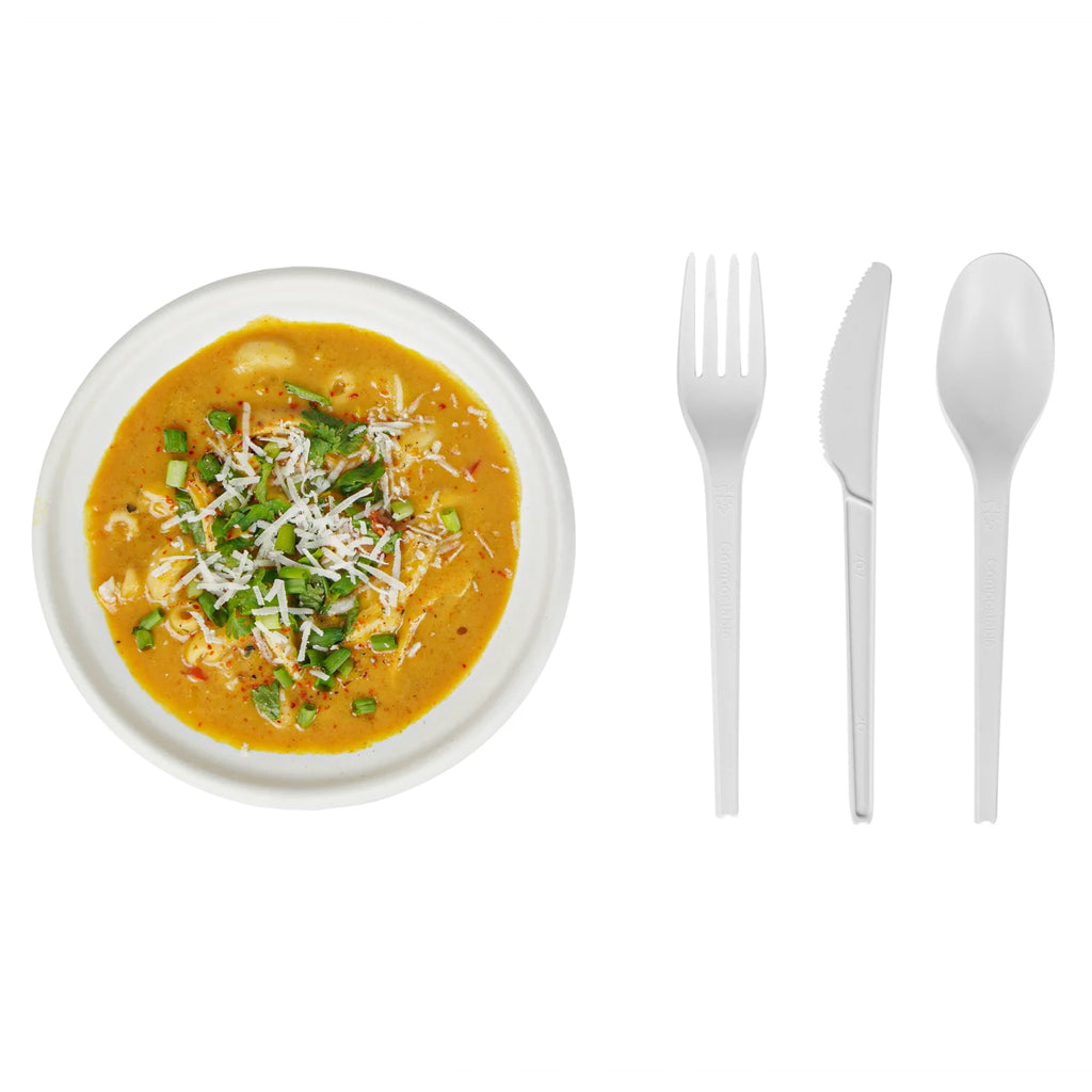 White Compostable CPLA Cutlery Set – 6.5 in, 290 Pieces per Box